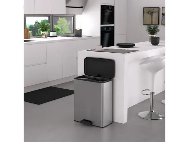 Pedaalemmer Decobin 65 Liter Zilver Zwart