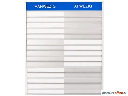 In-uit Bord 35 Namen Aluminium Aan/afwezigheidsbord Groot