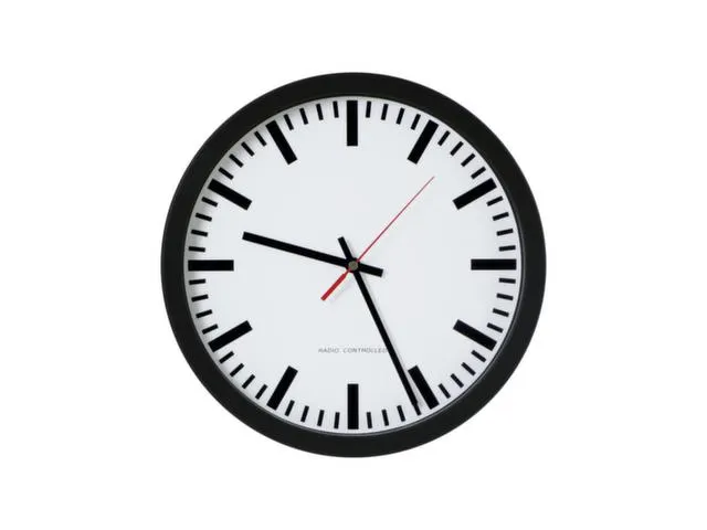 Radiowandklok Ø 30 cm met Streepaanduiding