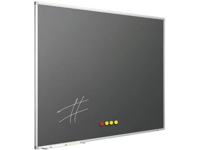 Krijtbord 90x120 cm Softline alu profiel 8mm grijs emaille