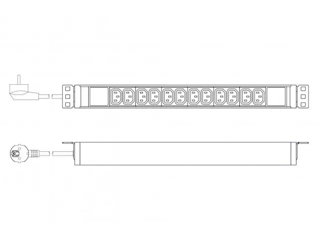 Stekkerdoos Met Aluminium Profiel 12-Polig 2M Voedingskabel Geaarde St