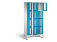 Lockerkast 1850x900x500mm 3x4 vakken Cilinderslot Poten, RAL5012