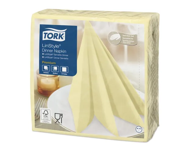 Tork 478712 Premium Linstyle Dinnerservet champagne 600 Stuks