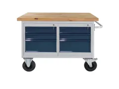 werkbank,verrijdbaar,HxBxD 840x1300x600mm,beukblad,draagverm. 500kg