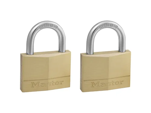 Hangslot MasterLock 150EURT 2 gelijksluitend messing 50mm
