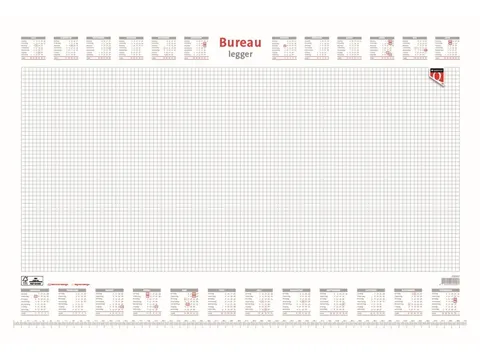 Bureau-onderlegblok 2026 Quantore ruit 56,5x36cm Wit kalender