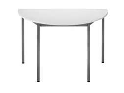 Tafel Halfrond 140x70 Cm Frame Antraciet Blad Lichtgrijs