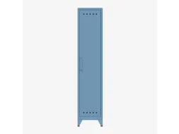garderobekast,HxBxD 1800x380x510mm,1vak,4voeten,romp blauw,front blauw