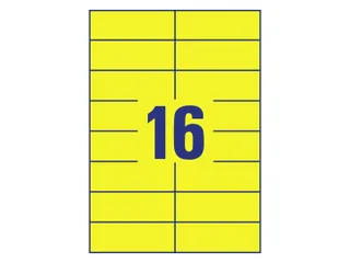 Gekleurde Etiketten 105x37mm Fluor Geel 42217 - 1