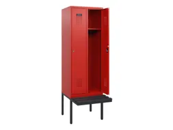 locker met bank,HxBxD 1950x600x815mm,2vak,vak B 300mm,cilinderslot