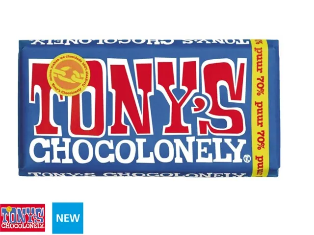 Chocolade Tony's Chocolonely reep 180gr puur