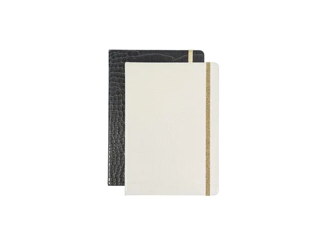 Notitieboek Pure Croco A5 PU HC lijn pak a 2 stuks assorti
