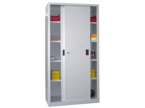 schuifdeurkast,HxBxD 1950x1000x500mm,RAL7035,front RAL5010