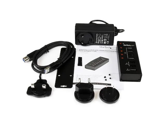 4-poorts gevoede USB 3.0 hub met 3 speciale USB-laadpoorten