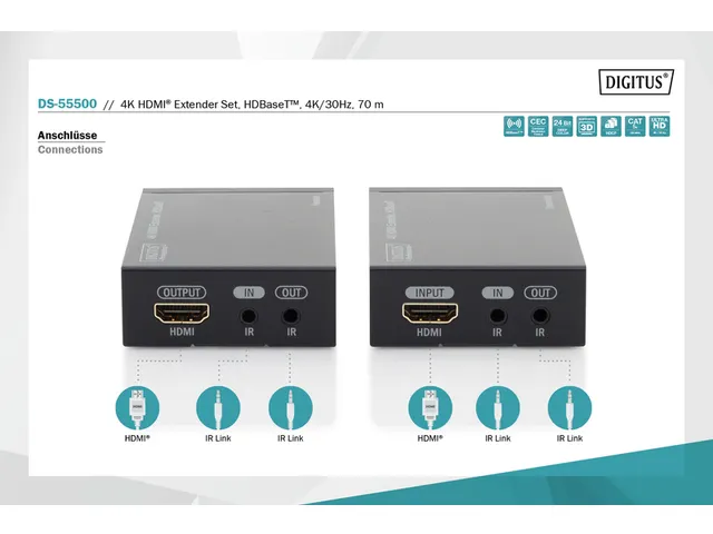 Digitus Pro 4K Hdmi Extender 70 Meter