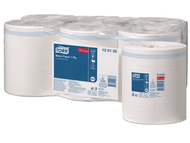 Poetsrol Tork M2 Centerfeed 120155 1-laags 20cmx300m 6 Rollen wit