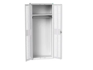 Lockerkast 2000x800x550mm 1 vak, dubbele ventilatiedeur, RAL7035 - 1