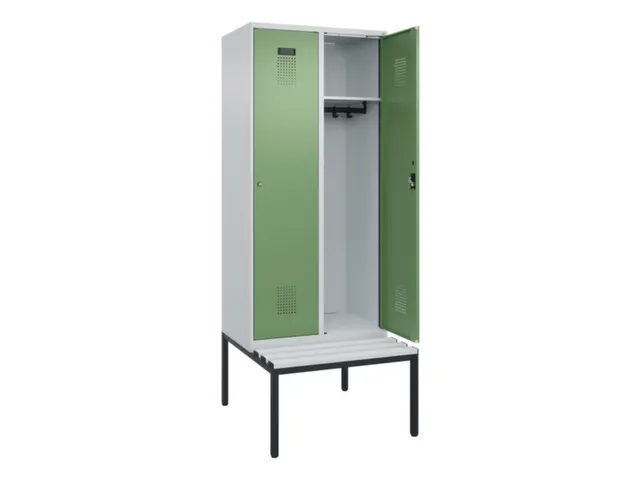 locker met bank,HxBxD 2120x800x815mm,2vak,vak B 400mm,cilinderslot