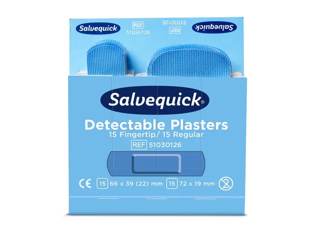 Salvequick Blauw Detectable Pleisters Vingertop/Normaal