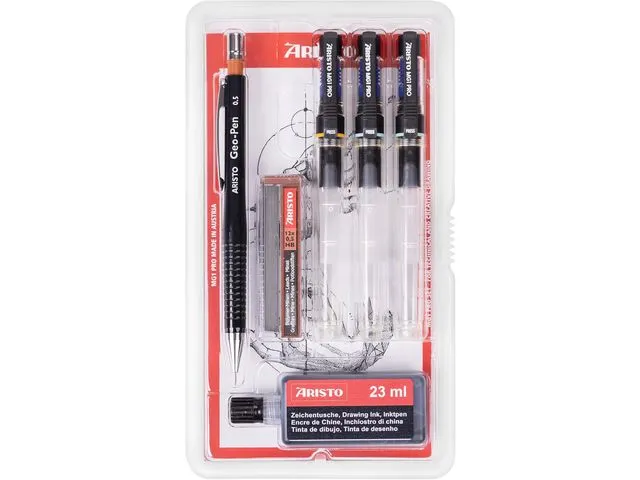 Stylo de dessin PRO Aristo College-ensemble 6 pièces 0.25-0.35-0.50mm