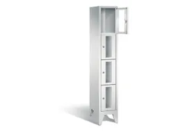 lockerkast 1850x320x500mm 1x4 vakken Cilinderslot Poten, RAL7035