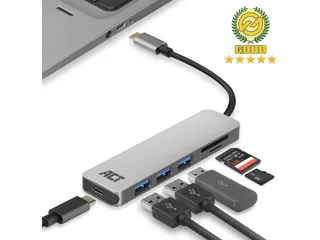 USB-C Hub 3.0 3x USB-A Cardreader PD - 1