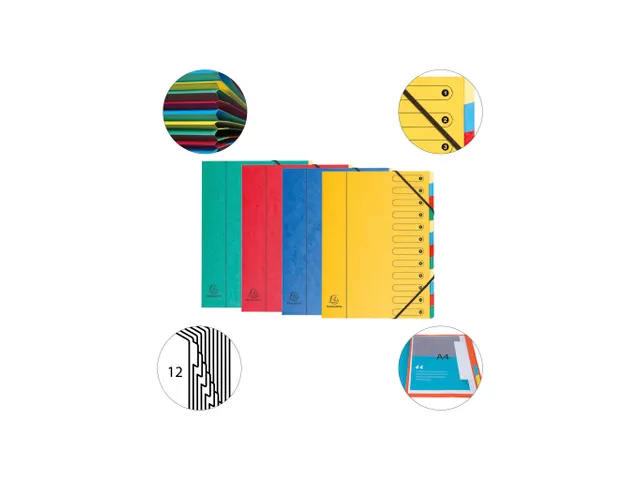 Sorteermap Harmonika 12 vak ass