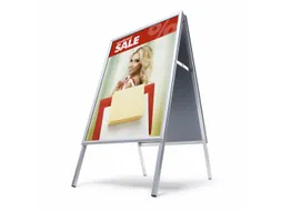 Stoepbord 70x100cm Design Zilver Rechte Hoek 25mm