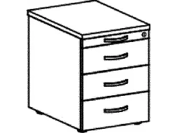 Mobiel Ladeblok 570X430X600Mm Centr. Vergrendeling Rollen Onyxgrijs