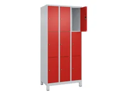 lockerkast,HxBxD 1950x900x500mm,3x3vakken,vak B 300mm,cil.-slot,voeten