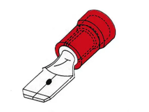 Mannelijke Connector 4.8mm Rood