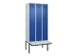 locker met bank,voor scheiding van kleding,HxBxD 2120x900x815mm,3vak
