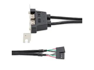 2-poorts USB A vrouwelijke low-profile Slot Plate Adapter - 4