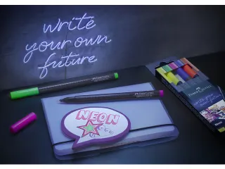 Fineliner Faber-Castell Grip 0,4mm etui 5 stuks neon assorti - 2