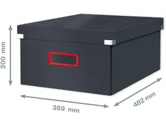 Cosy Click & Store grote opbergdoos grijs 85% gerecycled karton