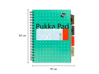Projectboek Pukka Metallic B5 lijn 4-tabs 200 pagina's 80 gram groen - 4