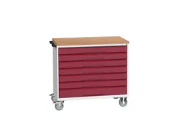 gereedschapswagen 980x1050x600mm multiplexblad 7 laden RAL7035+RAL3004