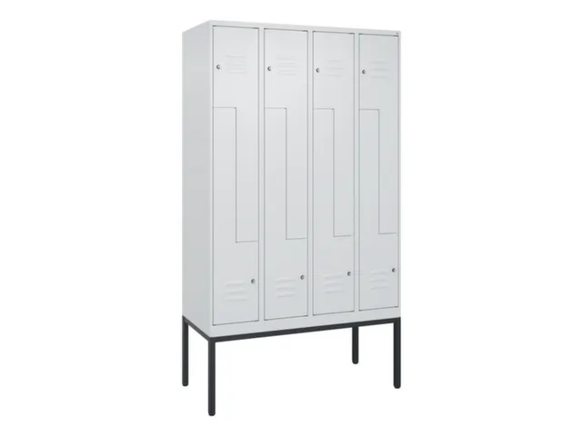 Z-garderobekast,HxBxD 2120x1200x500mm,vak B 150/300mm,cil.-slot