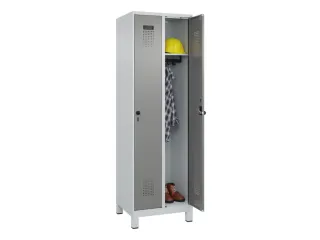 locker,HxBxD 1950x600x500mm,2vak,vak B 300mm,draaigrendel,voeten - 1