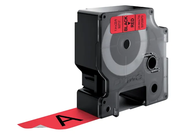Labeltape Dymo LabelManager D1 polyester 24mm zwart op rood