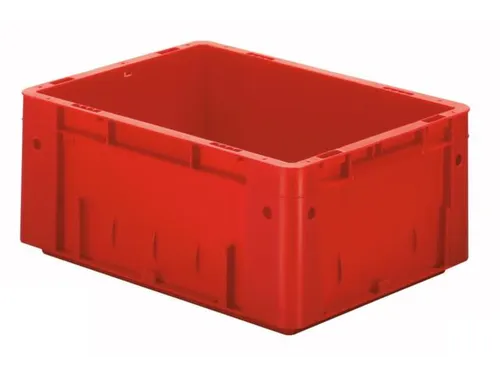 Euronorm Stapelkrat 175x400x300mm 14.5l Wanden/Bodem Gesloten Rood