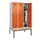 locker met bank,HxBxD 2120x1200x815mm,3vak,vak B 400mm,draaigrendel