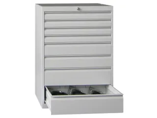 ladekast HxBxD 1000x715x600mm 8laden slot RAL7035 front RAL7016 - 1