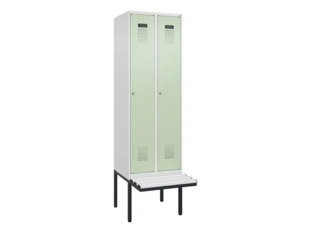 locker met bank,voor scheiding van kleding,HxBxD 2120x600x815mm,2vak