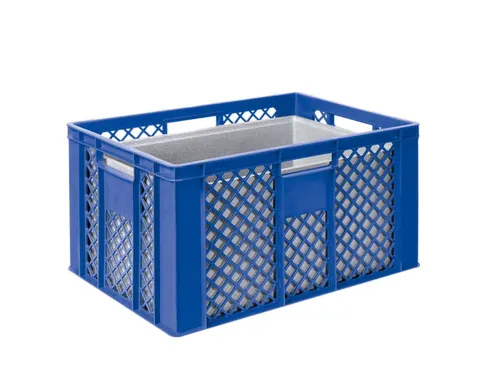 Euronorm-stapelbak,m. isoleerbox,HxLxB 320x600x400mm,63/35l,HDPE,blauw