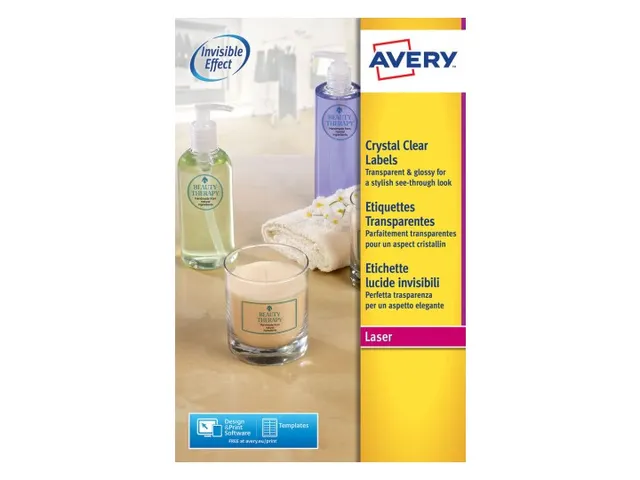 Crystal Clear Etiket Avery L7783-25 96x50.8mm Transparant 250 stuks