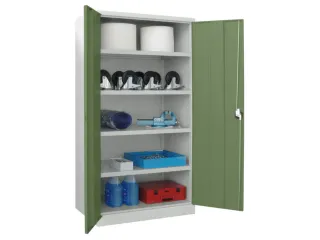 zwaarlastkast 1950x1040x630mm openslaande deuren RAL7035 front RAL6011 - 2