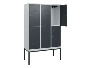 dubbeldekse locker,HxBxD 1950x1200x500mm,3x2vak.,vak B 400mm,cil.-slot - 2
