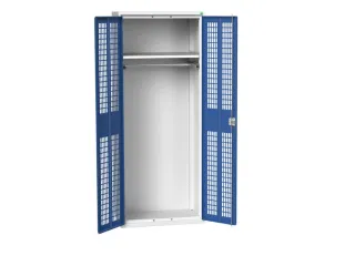 Lockerkast 2000x800x550mm 1 vak, dubbele ventilatiedeur, RAL5010 - 1