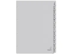 Tabblad ECO Kangaro A4 letters 180 grams grijs karton 4-gaats 12-delig